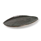 Stoneware Clay Leaf Platter 9x5 Inches, Mud Green - Eyaas